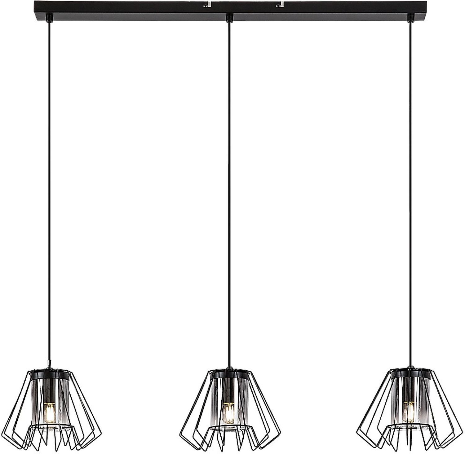 Rabalux Emerencia lampă suspendată 3x40 W negru-fumuriu 72371