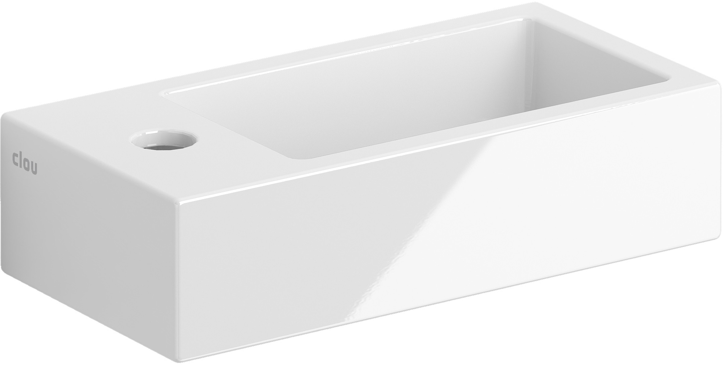 Clou Flush lavoar 36x18 cm dreptunghiular clasică-de blat alb CL/03.03032