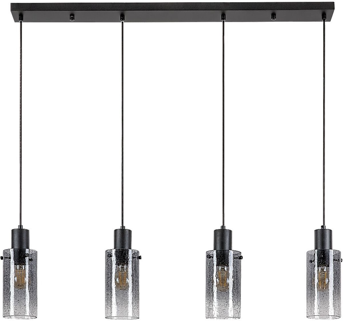 Rabalux Fumea lampă suspendată 4x60 W negru-fumuriu 72039