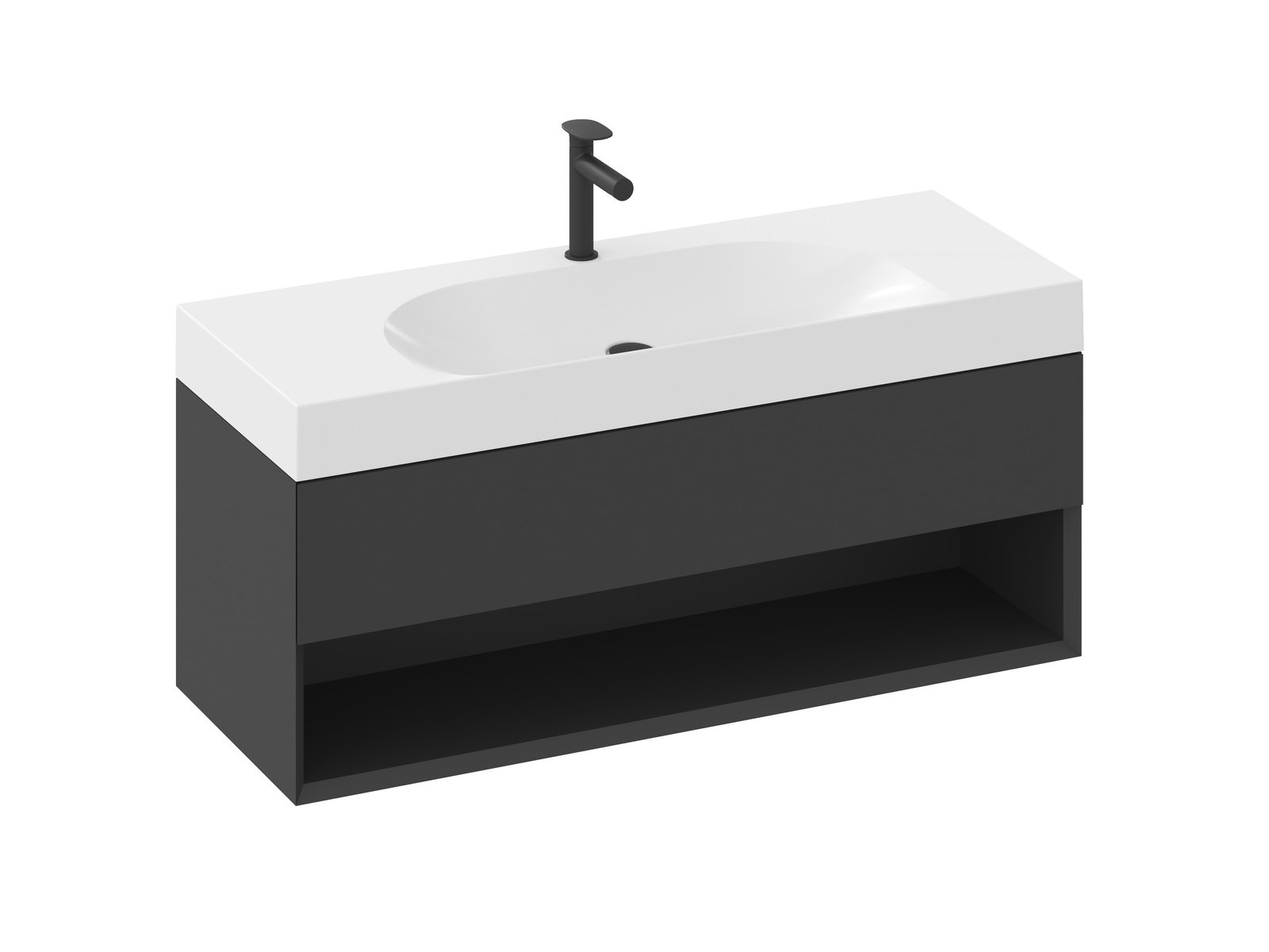 Ravak Lite dulap 120x45x43 cm sub chiuveta pe perete negru X000001868