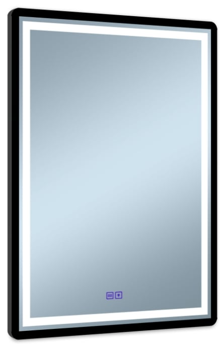 Venti Duo oglindă 60x80 cm dreptunghiular cu iluminare cu covoraș de încălzire negru 5905951180441