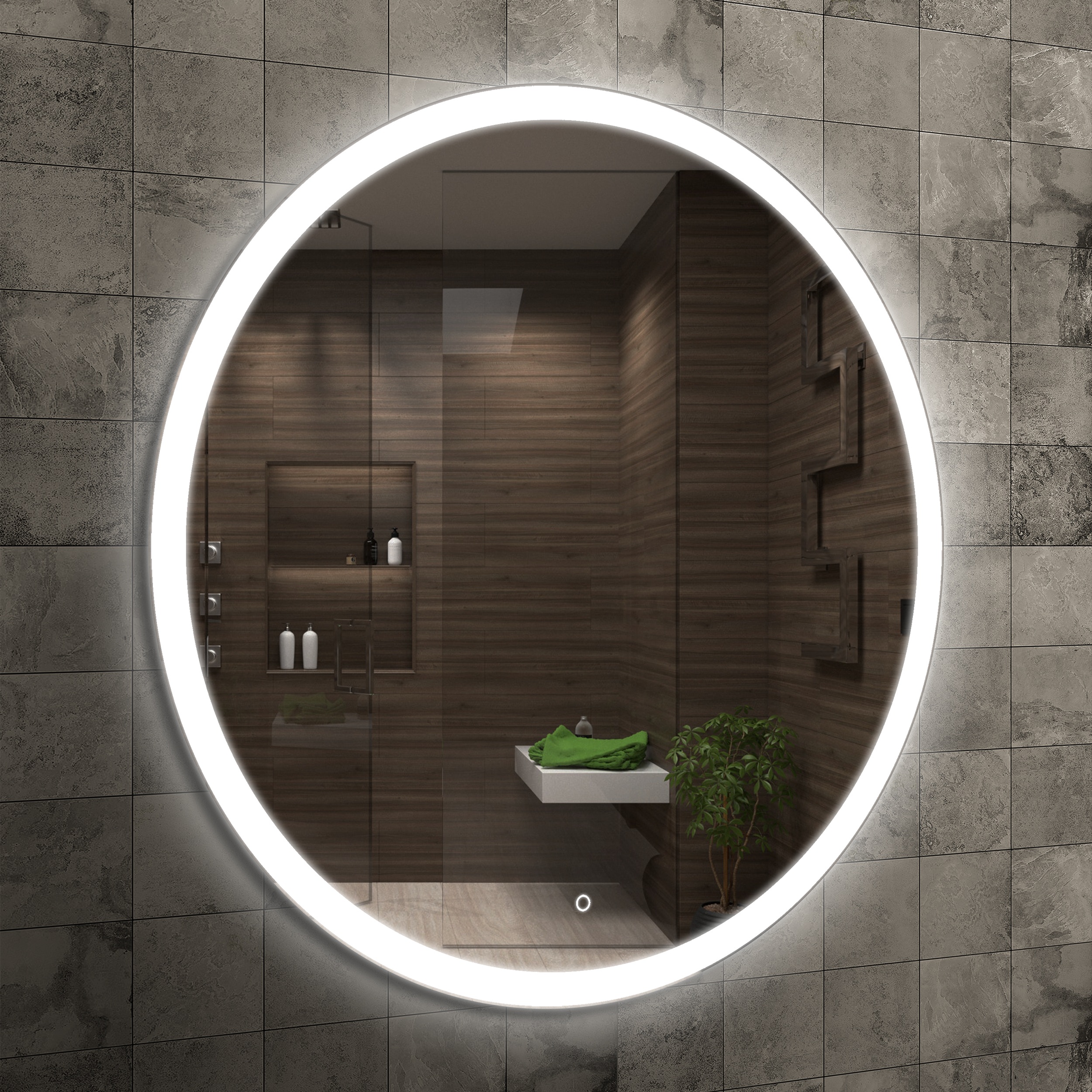 Venti Ringo oglindă 50x50 cm rotund cu iluminare 5905951180069