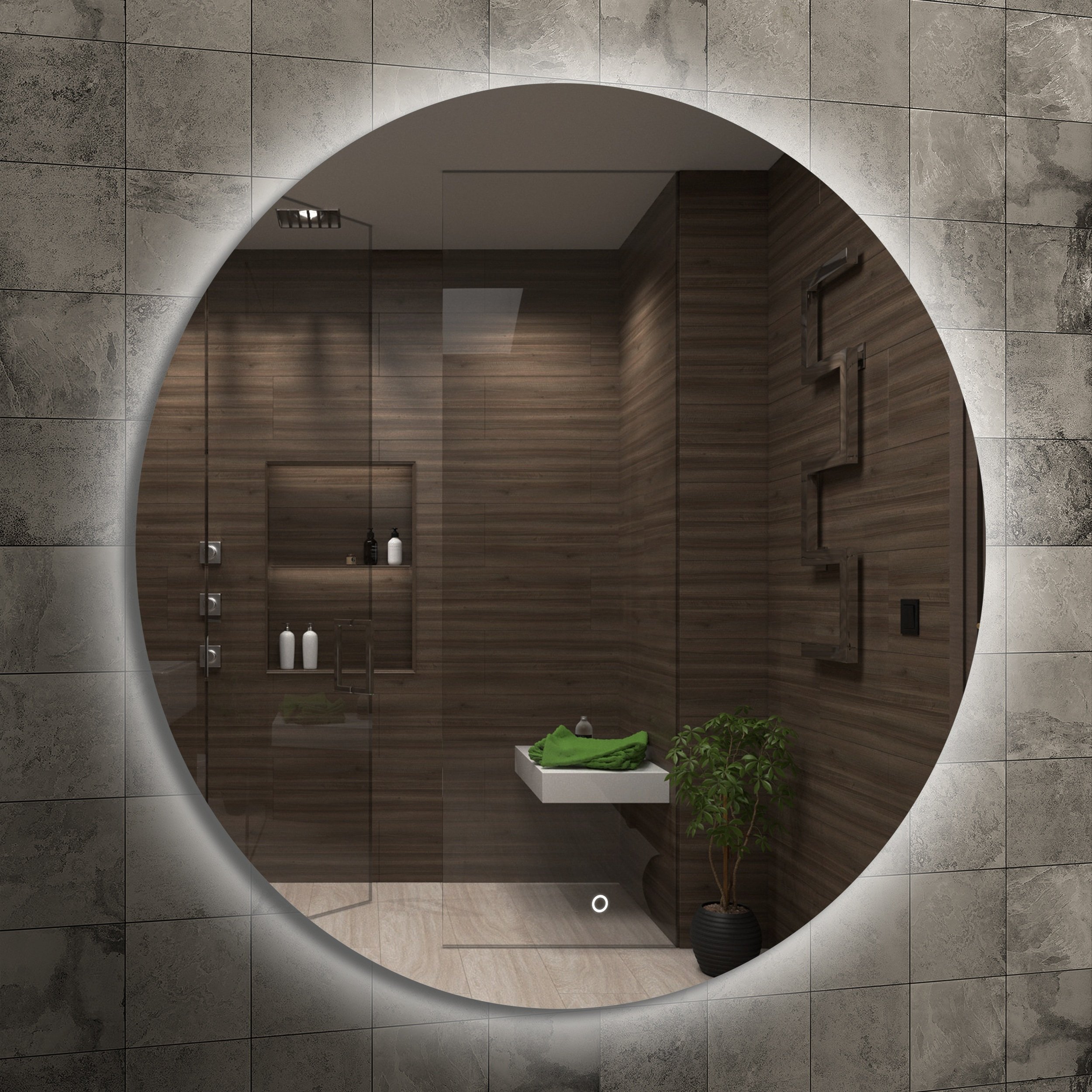 Venti Koło Led oglindă 50x50 cm rotund cu iluminare 5905951180212