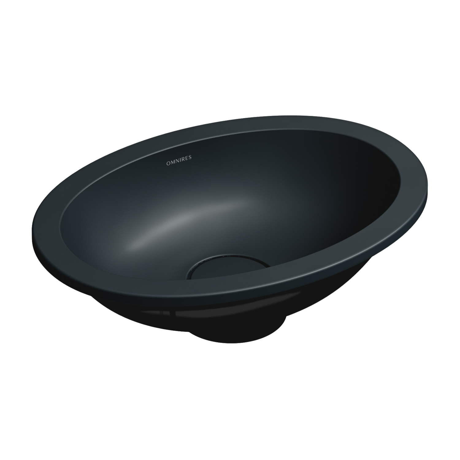 Omnires Shell M+ lavoar 38x25 cm ovale sub blat negru SHELL380UPBLV