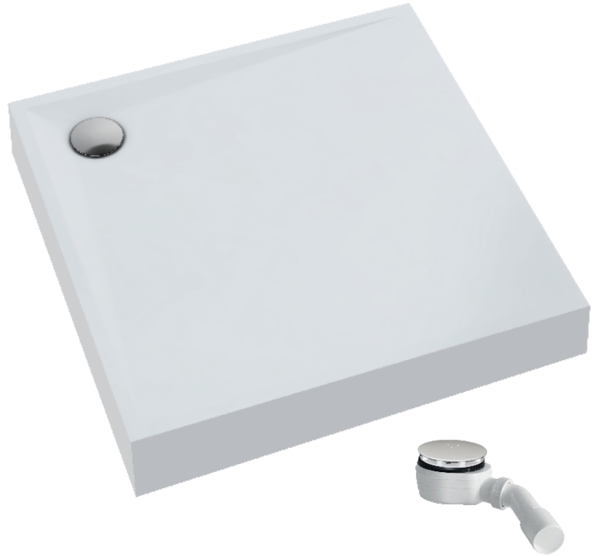 Schedpol Solido cădiță de duș pătrată cu sifon 90x90 cm alb 3.1461