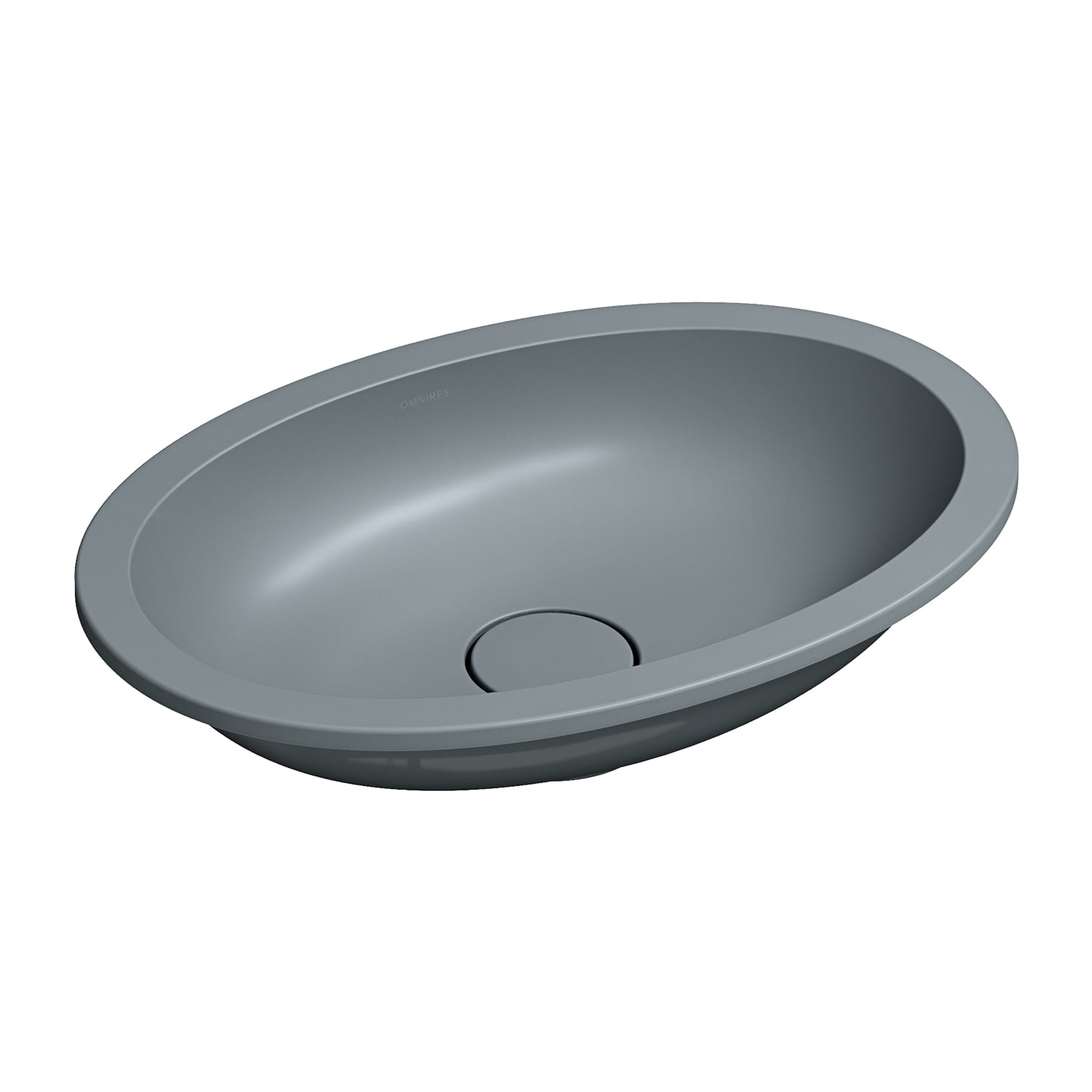 Omnires Shell M+ lavoar 48x31 cm ovale sub blat gri/piatră mat SHELL480UPAG