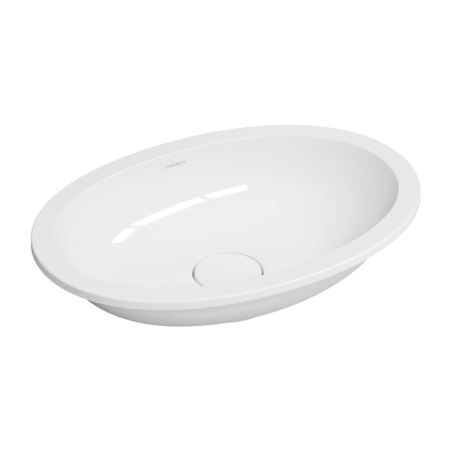 Omnires Shell M+ lavoar 48x31 cm ovale sub blat alb luciu SHELL480UPBP