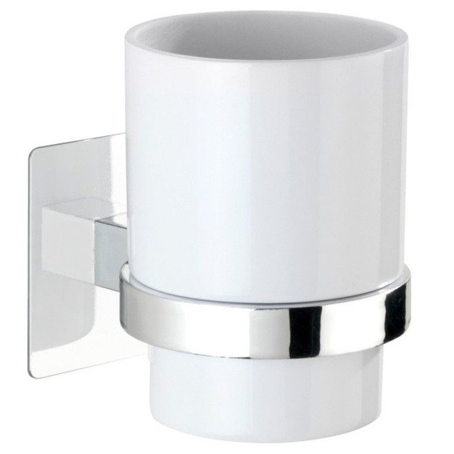 Wenko Turbo-Loc Quadro Ed. pahar pentru periuta de dinti alb 23847800
