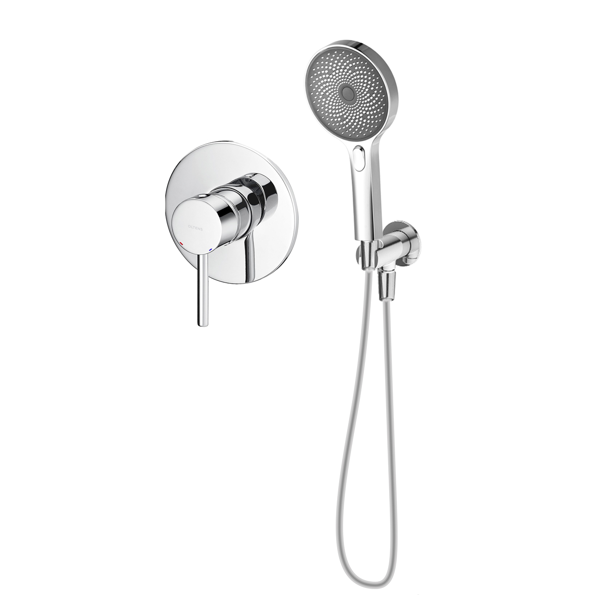 Set baterie de duș Oltens Molle 33100100, duș de mână Oltens Havis EasyClick 37107100, 39304100, 37200100