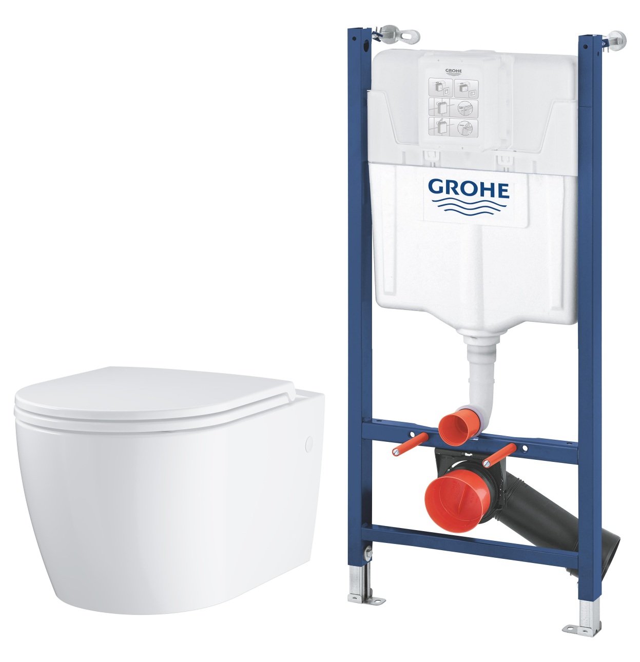 Set vas WC cu capac soft-close Grohe Start 103848SH00, cadru încastrat Grohe Solido 38971000