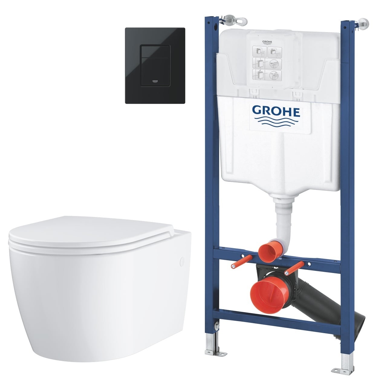 Set vas WC cu capac soft-close Grohe Start 103848SH00, cadru încastrat Grohe Solido 38971000, 38966KV0