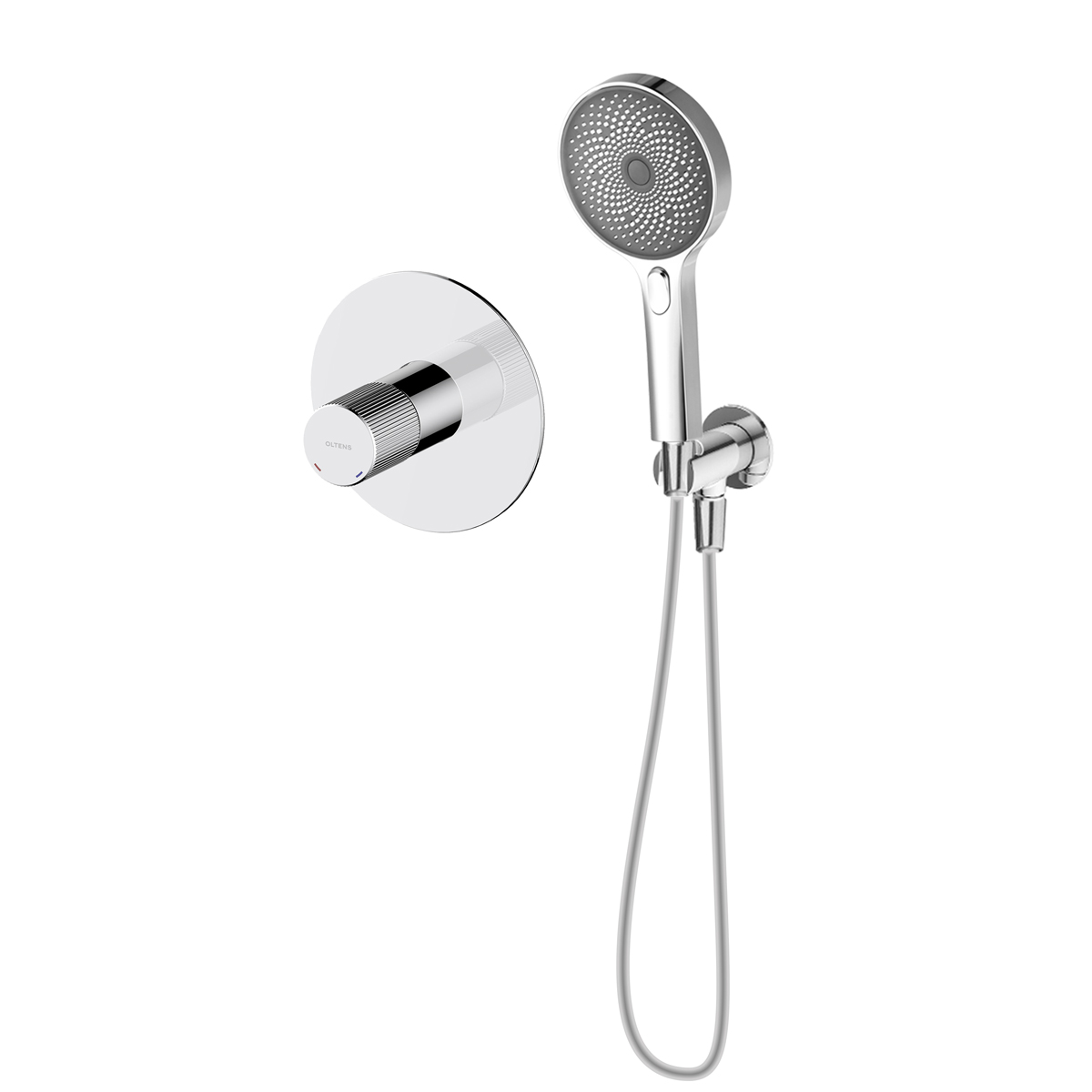Set baterie de duș Oltens Hamnes 33105100, duș de mână Oltens Havis EasyClick 37107100, 39304100, 37200100