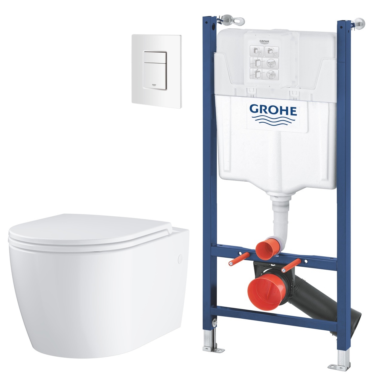 Set vas WC cu capac soft-close Grohe Start 103848SH00, cadru încastrat Grohe Solido 38971000, 38732SH0