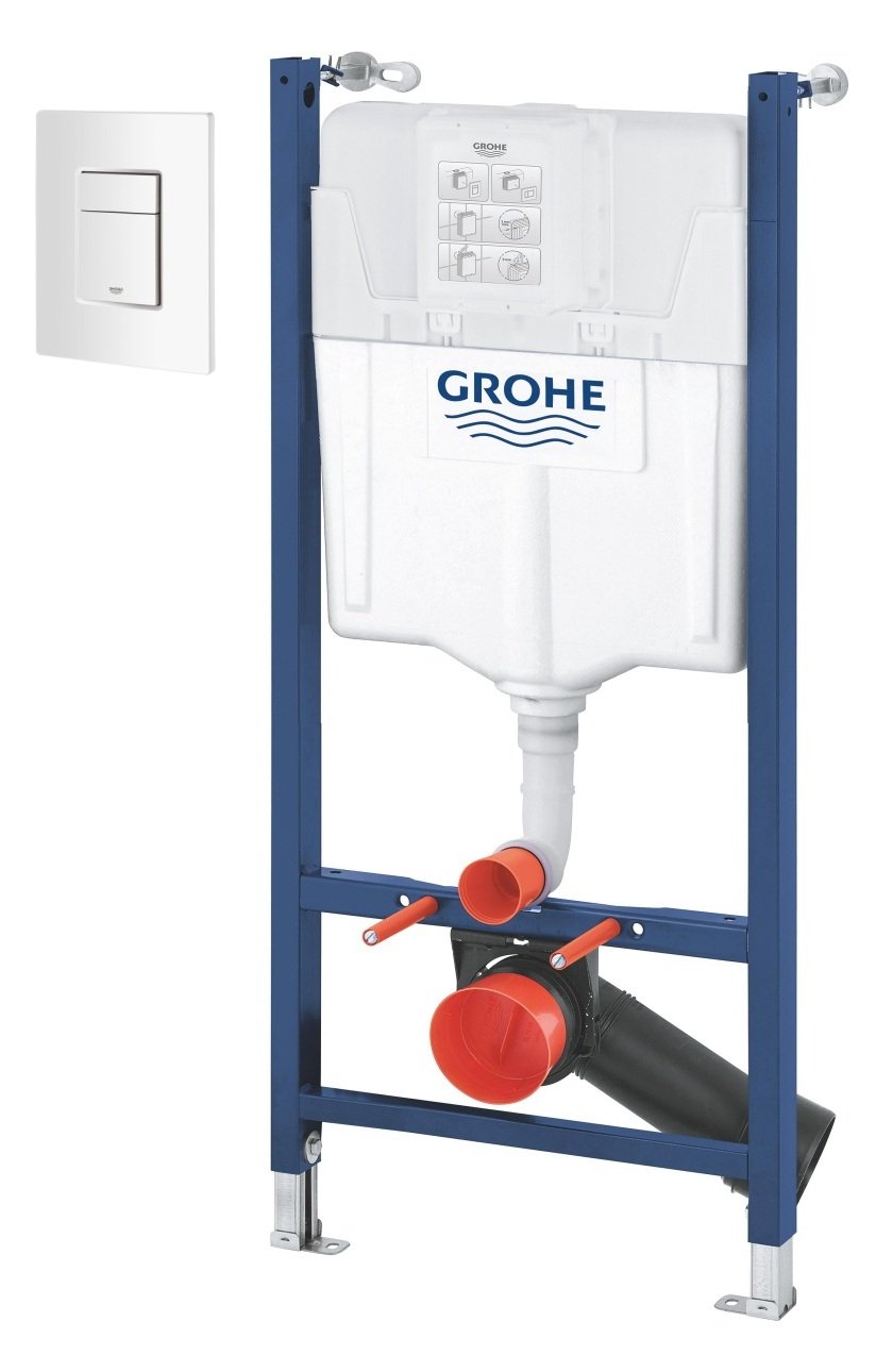 Set cadru încastrat Grohe Solido 38971000, buton de spălare Grohe Skate 38732SH0