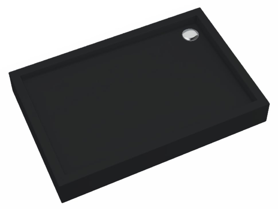 Schedpol Medium Black Mat cădiță de duș dreptunghiulară 100x80 cm negru 3.4736/C/MG