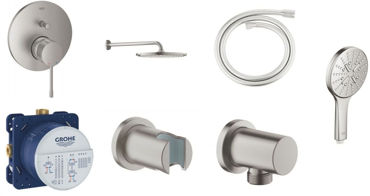 Set cap de duș Grohe Rainshower 26066DC0, baterie cadă-duș Grohe Essence 24058DC1, 26574DC0, 27057DC0, 35600000, 27074DC0, 28362DC1