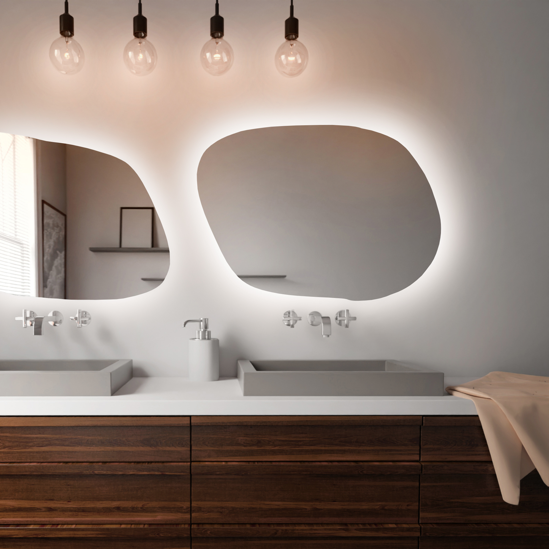 Baltica Design Bright Stain IV oglindă 70x50 cm cu iluminare cu covoraș de încălzire 5904107916507