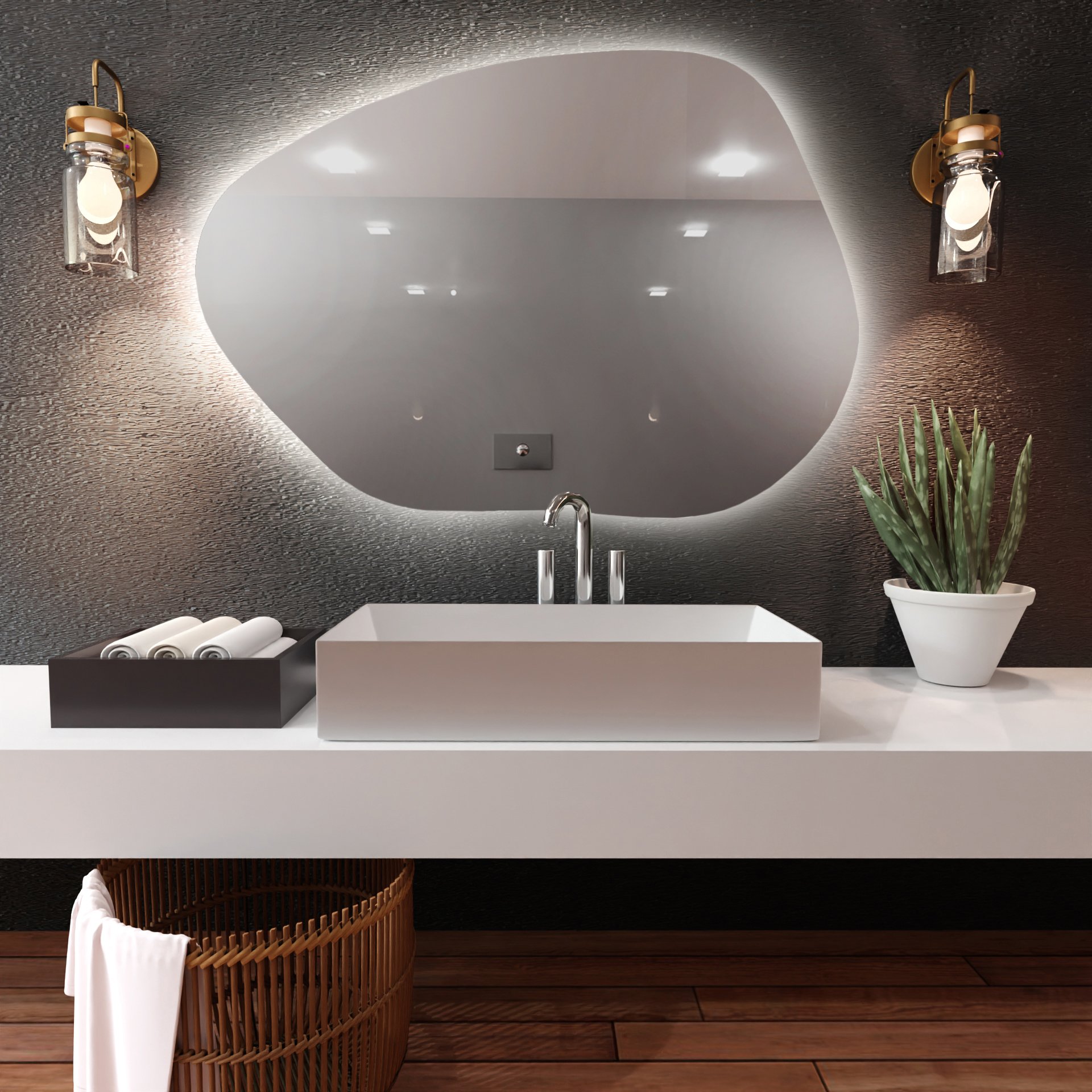 Baltica Design Bright Stain I oglindă 90x64 cm cu iluminare cu covoraș de încălzire 5904107915883