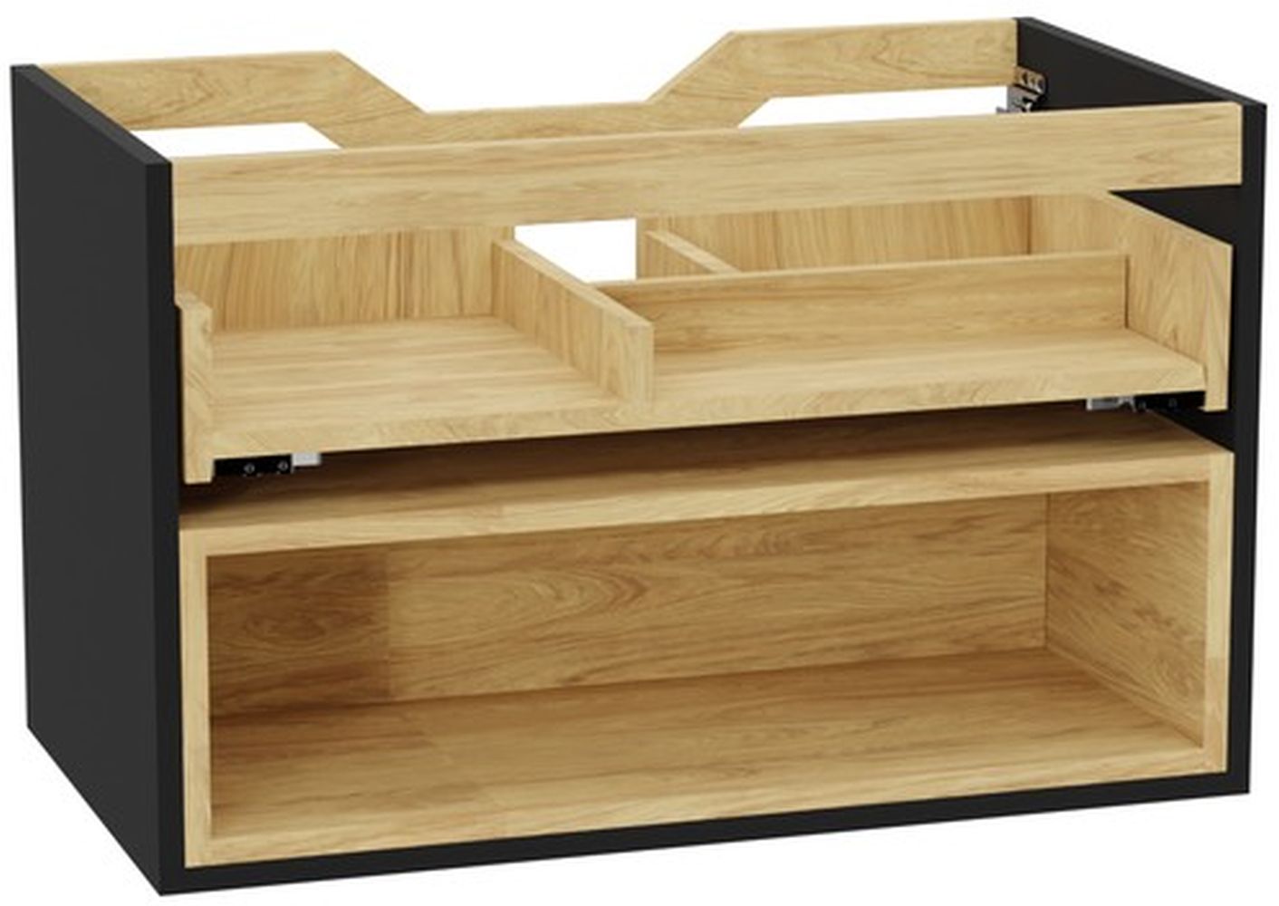 Excellent Tuto 2.0 corp dulap 80x46.5x50 cm sub chiuveta pe perete negru-stejar MLEX.2171.800.BKBL