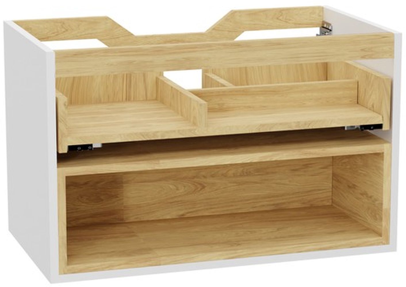 Excellent Tuto 2.0 corp dulap 80x46.5x50 cm sub chiuveta pe perete alb-stejar MLEX.2171.800.WHBL