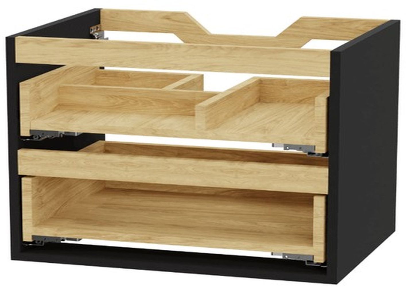 Excellent Tuto 2.0 corp dulap 80x46.5x50 cm sub chiuveta pe perete negru-stejar MLEX.2172.800.BKBL