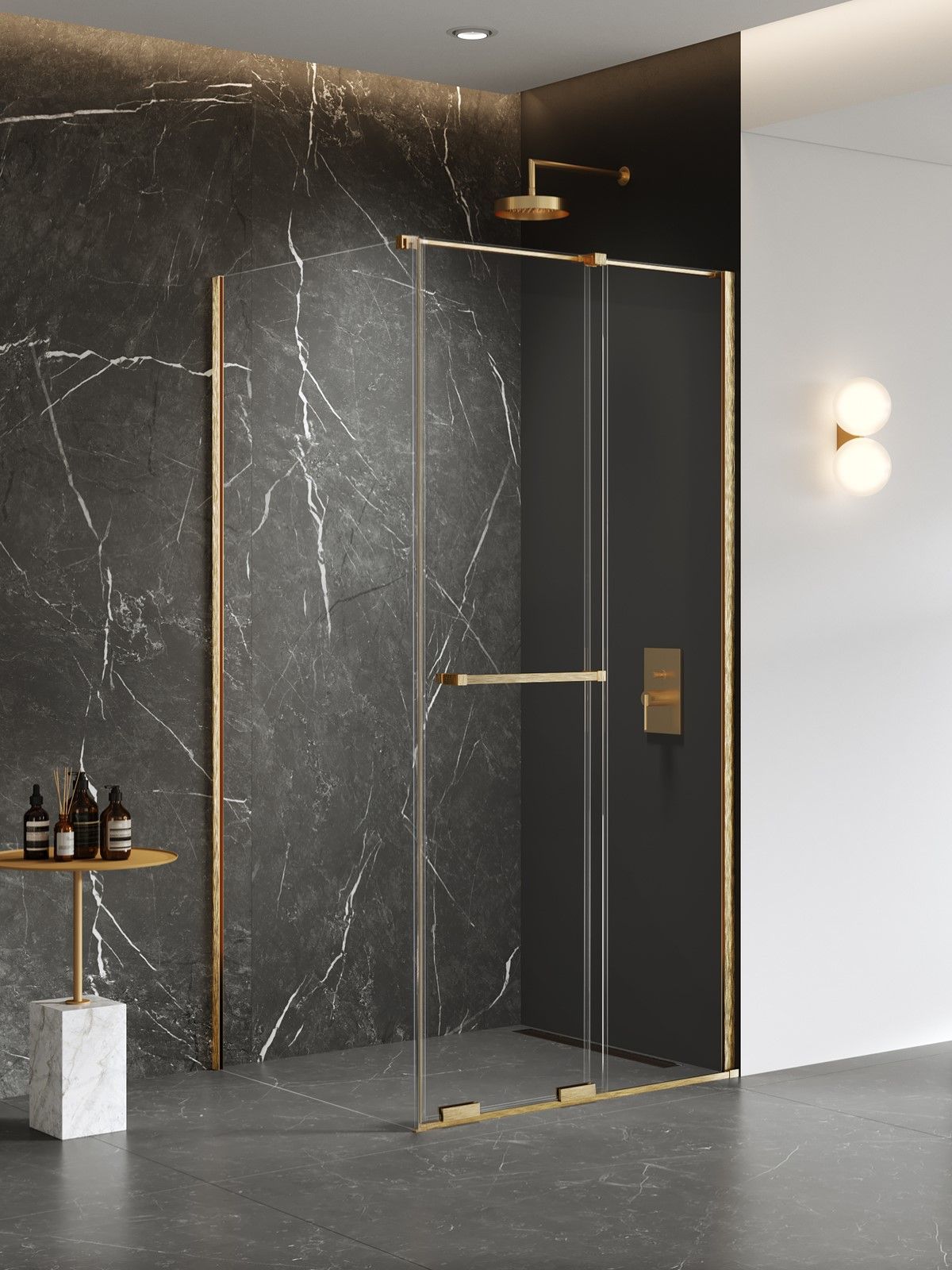 New Trendy Smart Gold Brushed cabină de duș 100x90 cm auriu periat/sticlă transparentă EXK-7561