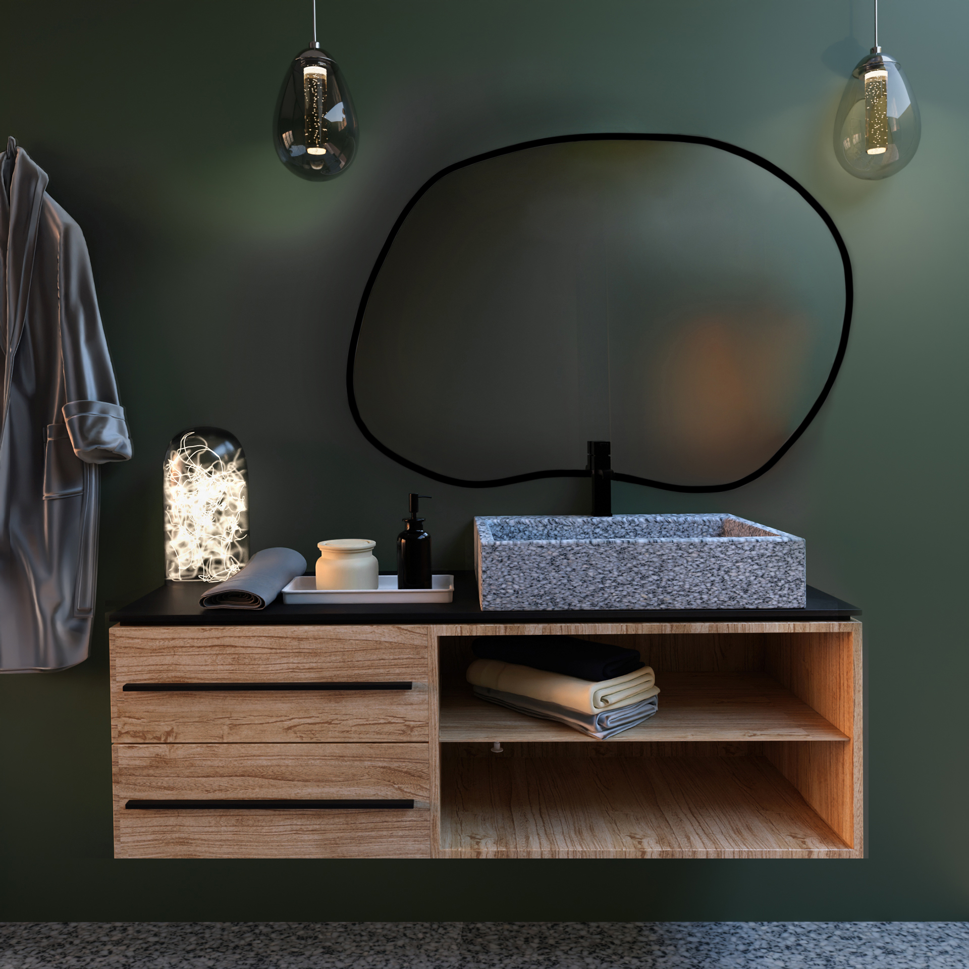 Baltica Design Tiny Border Contorno II oglindă 90x64 cm negru 5903003183488