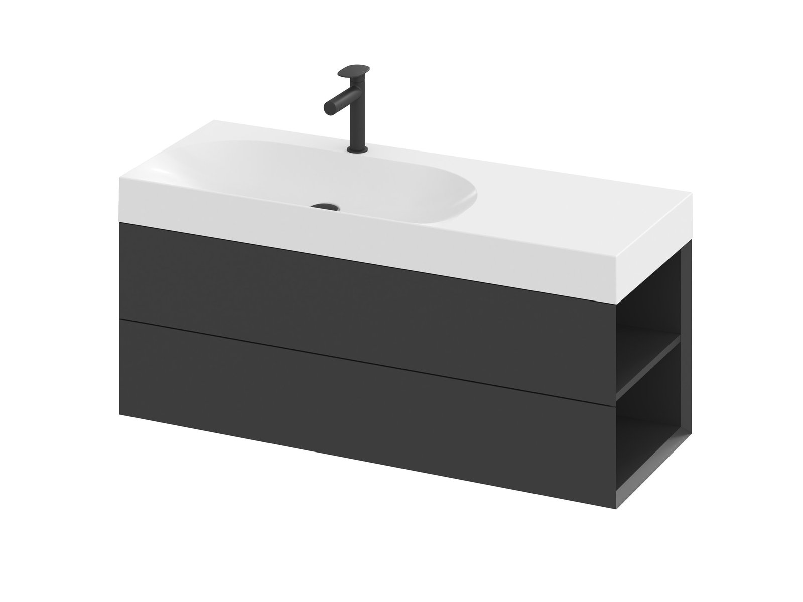 Ravak Lite dulap 120x45x43 cm sub chiuveta pe perete negru X000001892