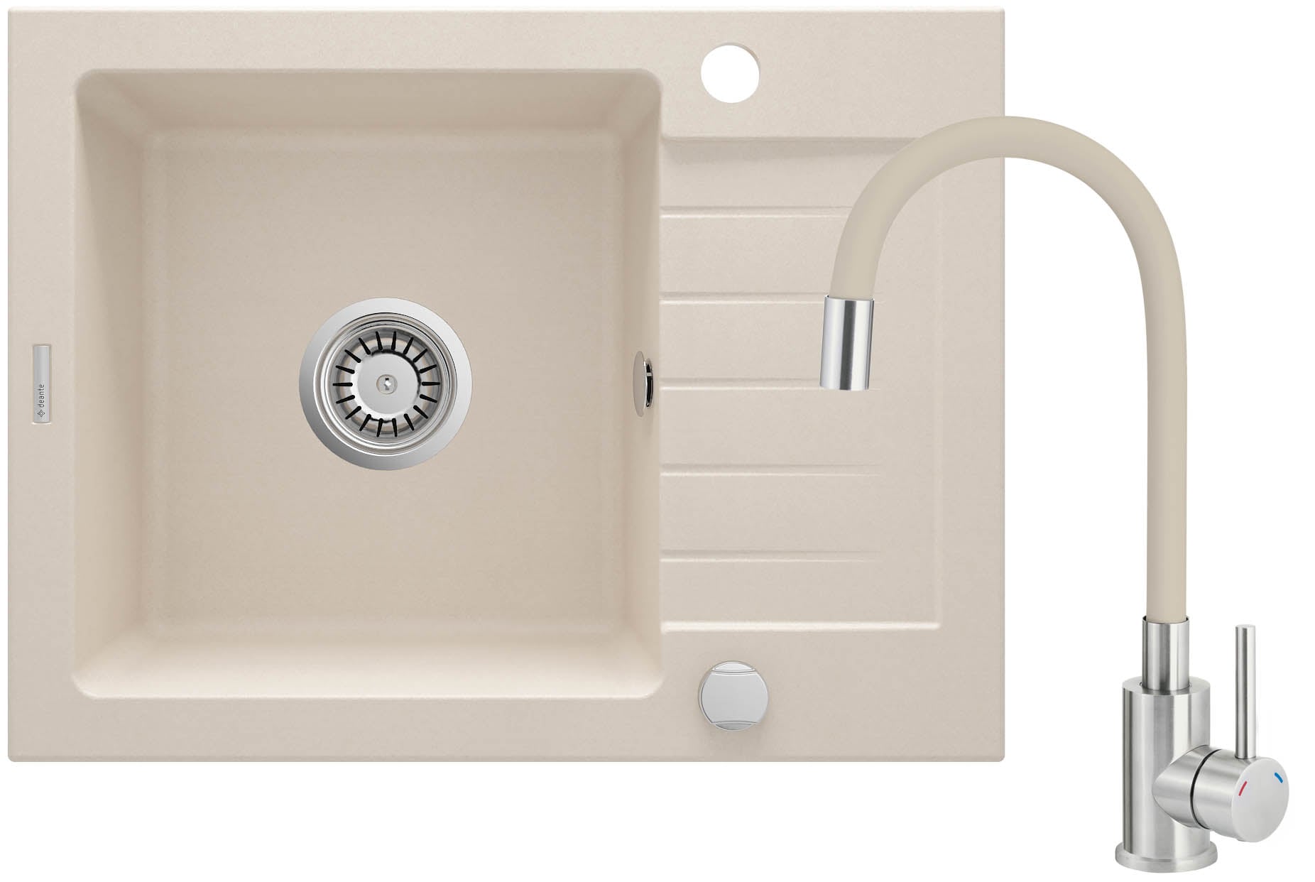 Deante Zorba chiuveta cu baterie bej/oțel ZQZG511A