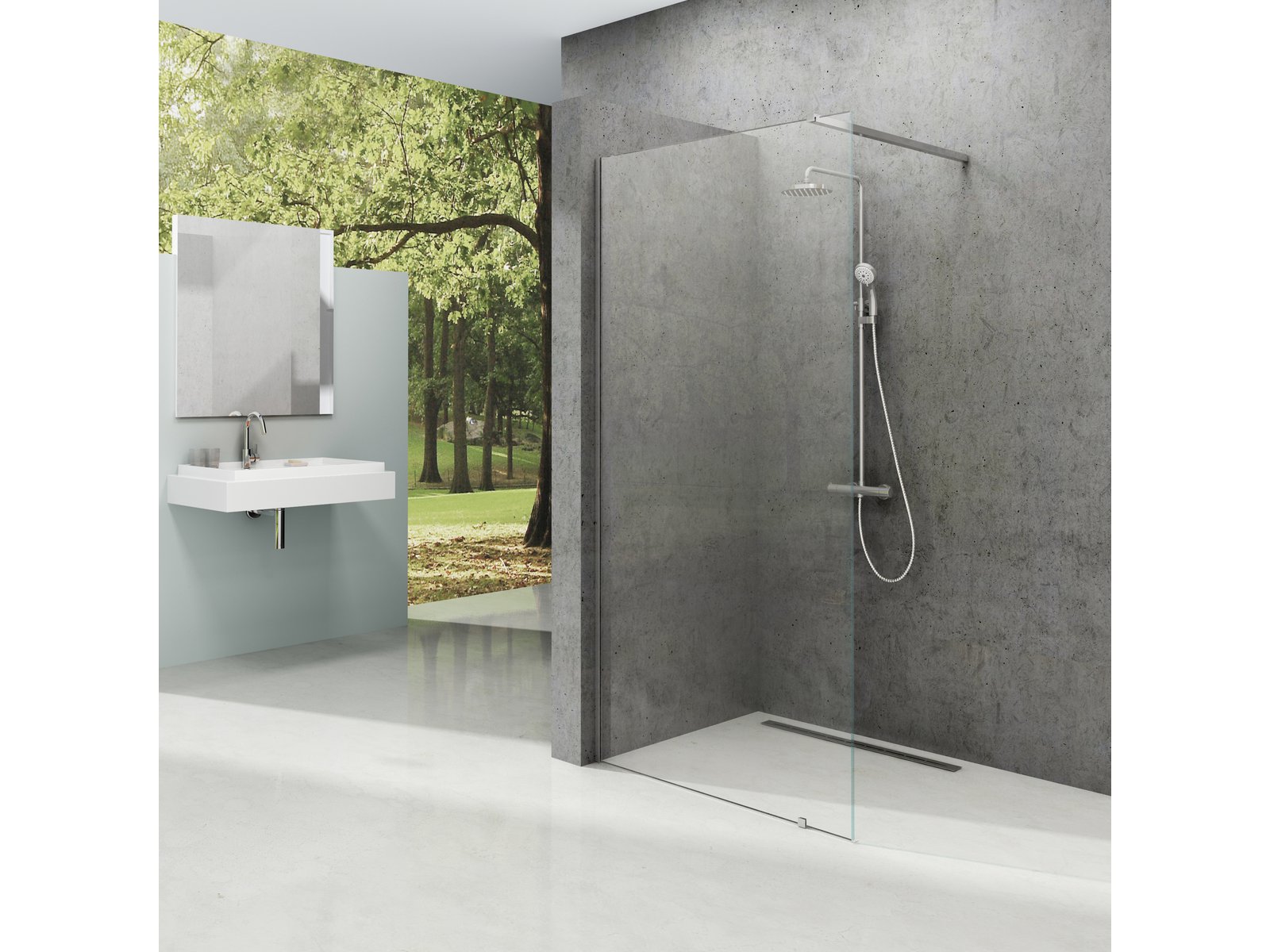 Ravak Walk-In Wall perete cabină de duș walk-in 80 cm aluminiu luciu/sticla transparentă GW9W40C0SZ1