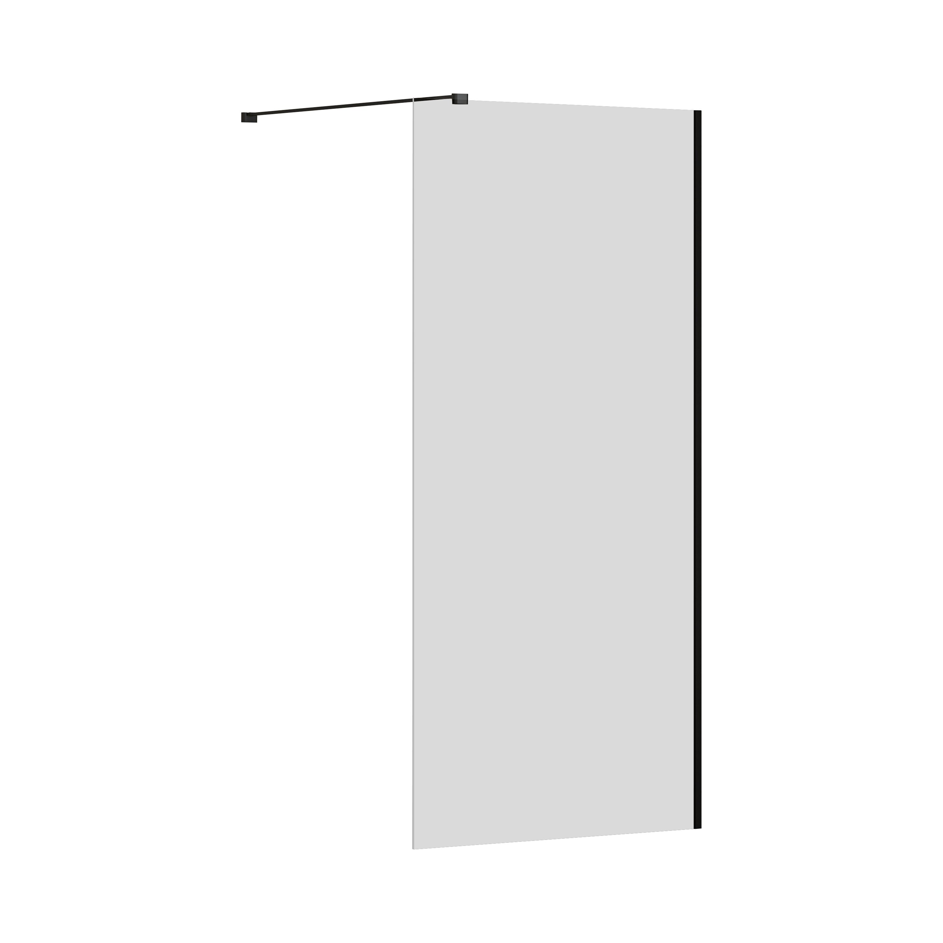 Ravak Walk in Wall Air perete cabină de duș walk-in 90 cm negru mat/sticla transparentă GW9W70300Z1C