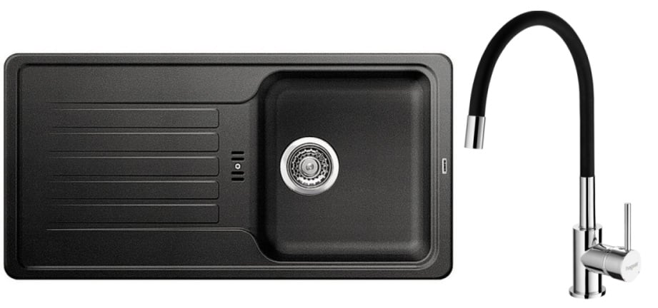 Set chiuvetă din granit Blanco Favos 45 S 516617, baterie bucătărie Hagser Emma HGR30000035
