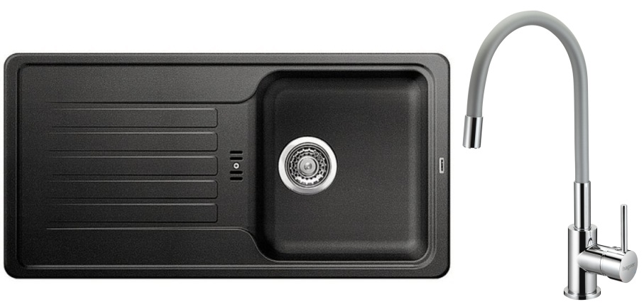Set chiuvetă din granit Blanco Favos 45 S 516617, baterie bucătărie Hagser Emma HGR40000035