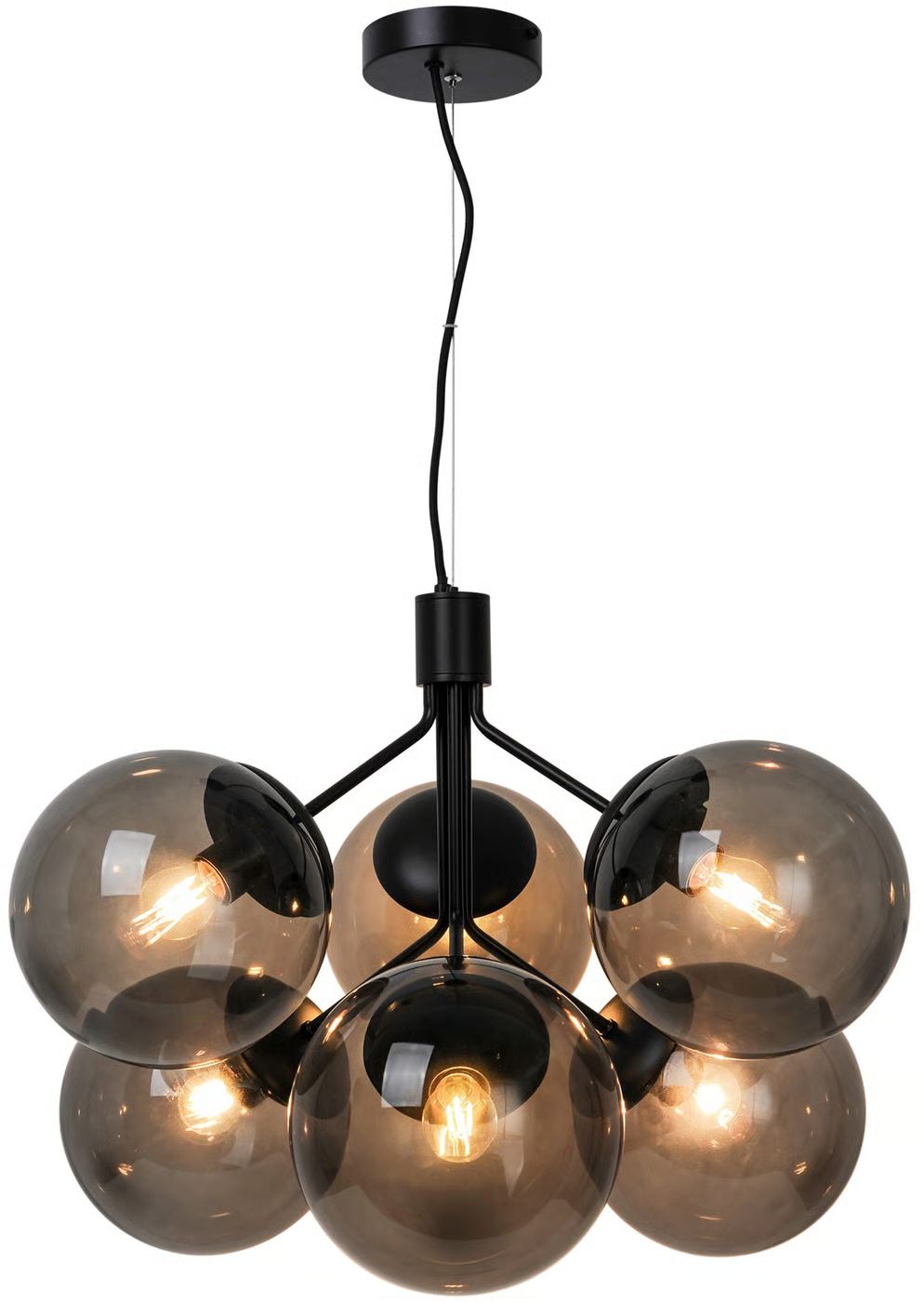 Nordlux Ivona lampă suspendată 6x28 W negru 2112163003