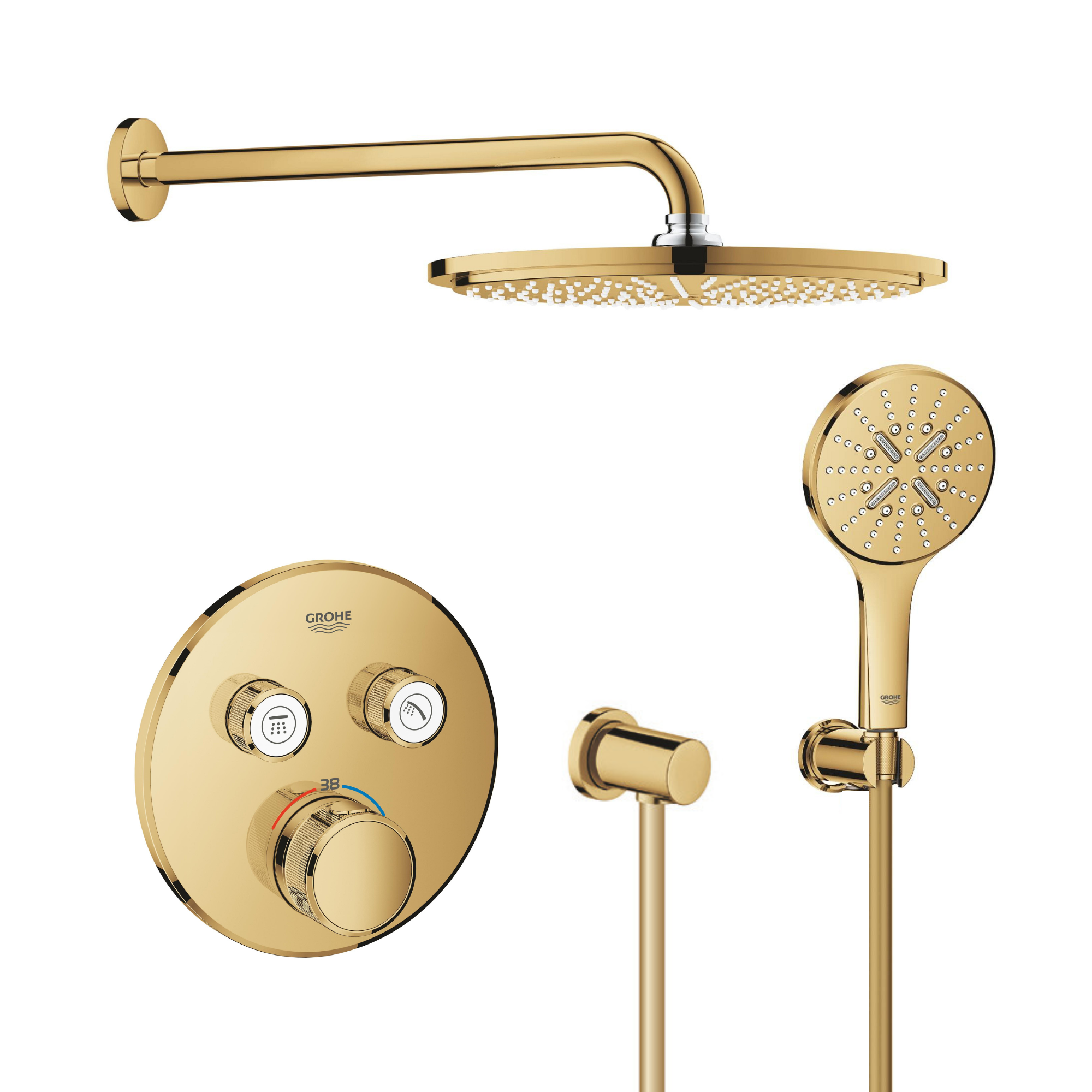 Set cap de duș Grohe Rainshower 26066GL0, baterie cadă-duș Grohe Grohtherm SmartControl 29119GL0, 26574GL0, 27057GL0, 27074GL0, 28362GL1