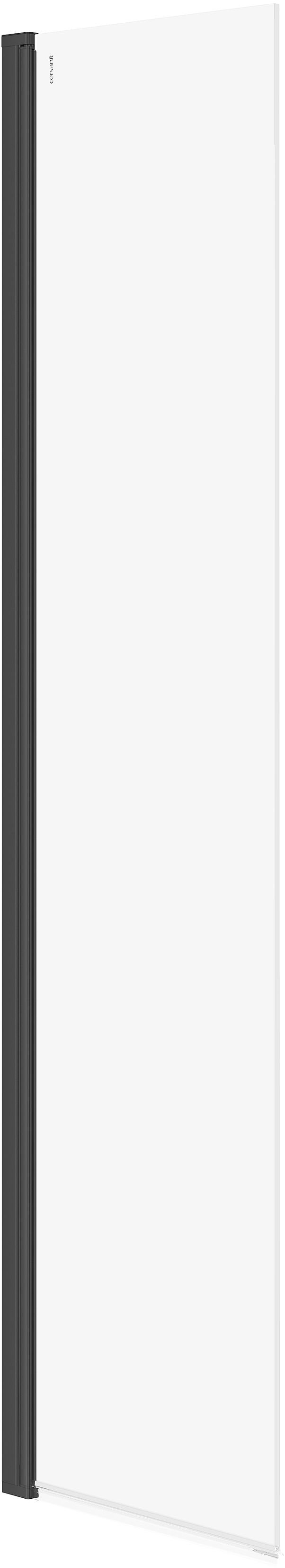 Cersanit Mille perete cabină de duș walk-in 50 cm negru mat/sticla transparentă S161-012