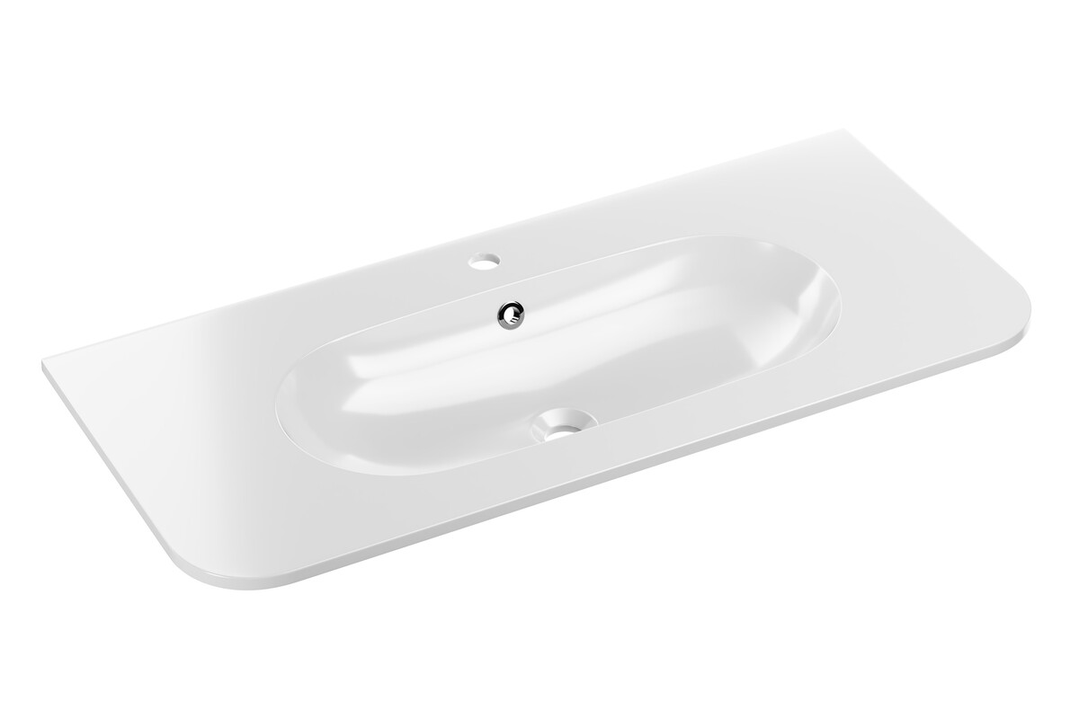 Comad Pure lavoar 100x46 cm semicircular mobilier alb PURE WHITE GLOSS UM 100-46