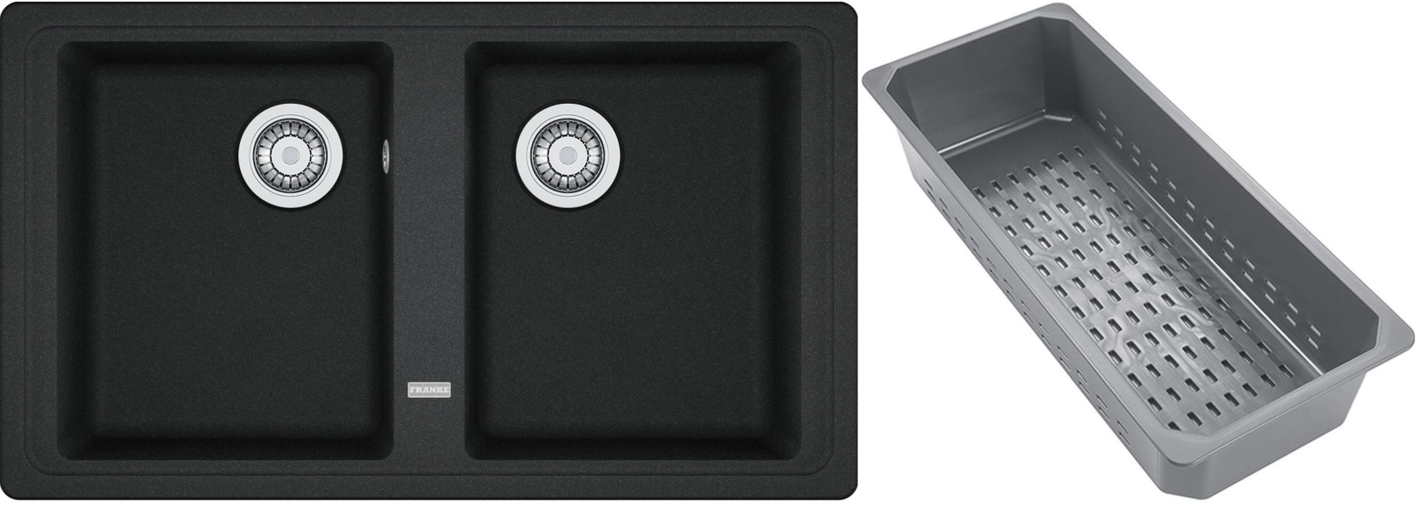 Franke Basis chiuvetă din granit cu inserție de scurgere 86x50 cm gri/grafit/onix 114.0743.073