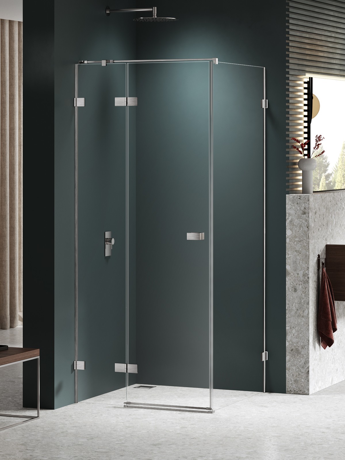 New Trendy Avexa Nickel Brushed cabină de duș 90x90 cm pătrat periat/sticlă transparentă EXK-8479