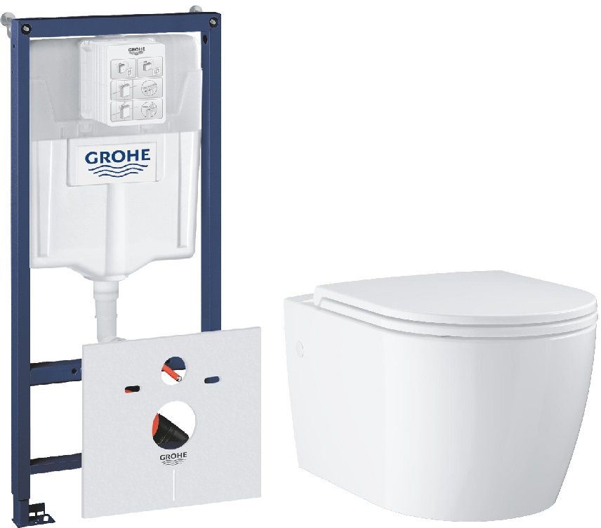 Set vas WC cu capac soft-close Grohe Start 103848SH00, cadru încastrat Grohe Rapid SL 38539001