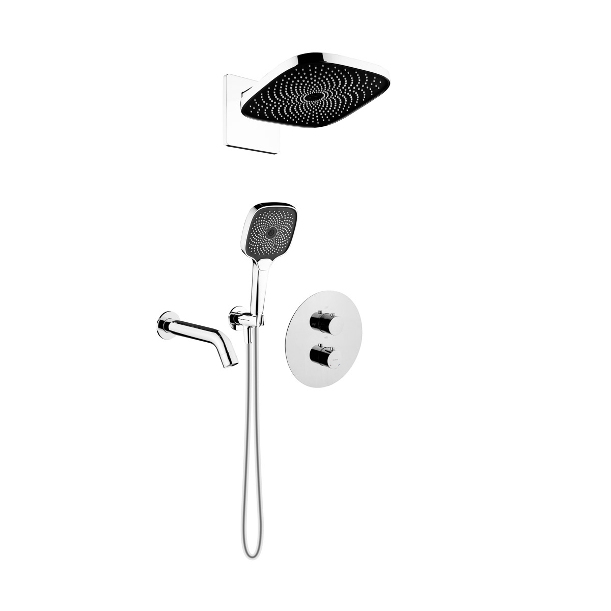 Set baterie cadă-duș Oltens Katla 34600100, cap de duș Oltens Vann 37008100, 39403100, 39100100, 37108100, 39304100, 37200100