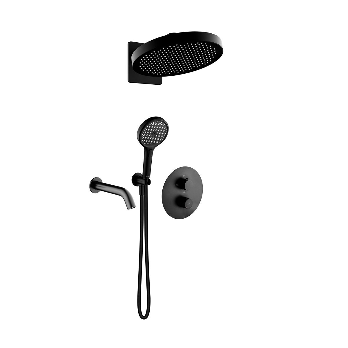 Set baterie cadă-duș Oltens Katla 34600300, cap de duș Oltens Regna 37009300, 39403300, 39100300, 37109300, 39304300, 37200300