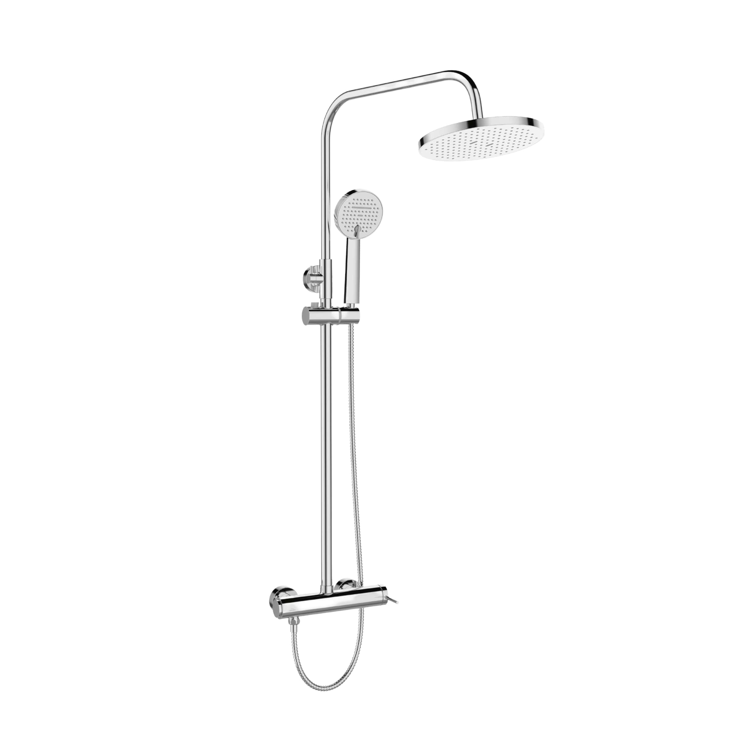 Invena Kalitea set de duș perete cu duș de ploaie crom AU-72-001