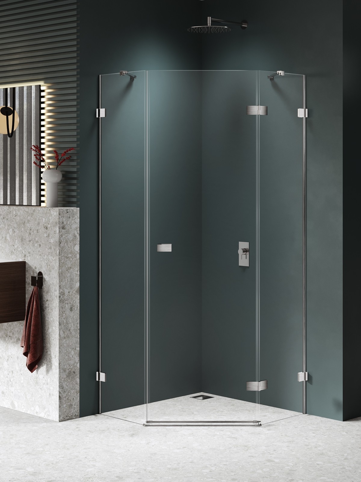New Trendy Avexa Nickel Brushed cabină de duș 80x80 cm periat/sticlă transparentă EXK-8557