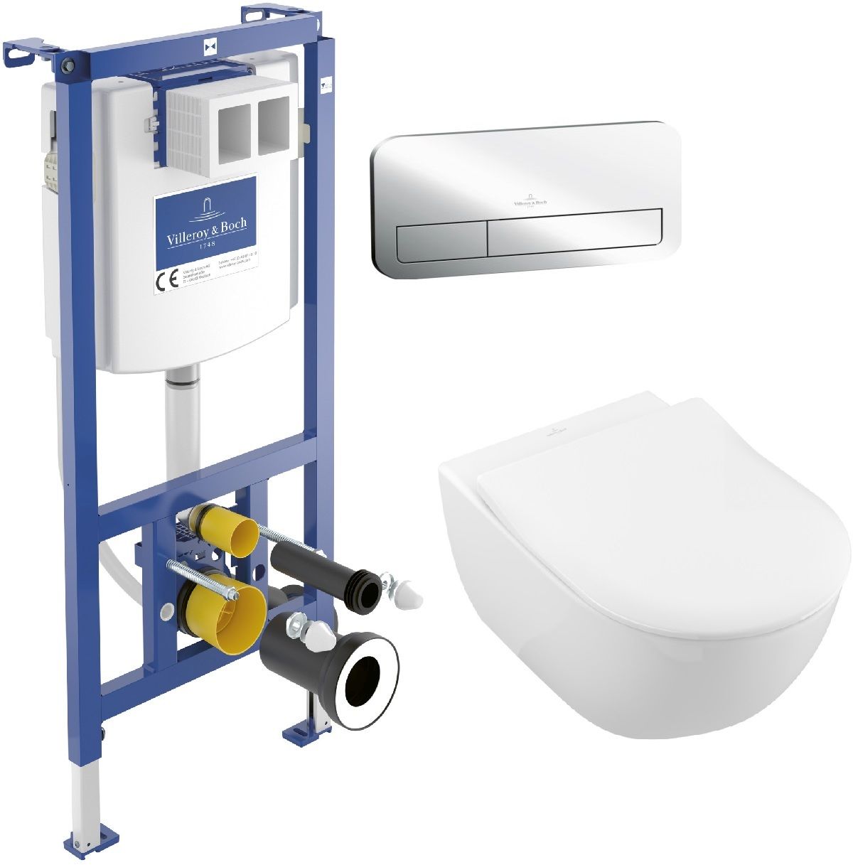 Set set Combi-Pack cu tablă Villeroy & Boch Subway 2.0 5614R201, cadru încastrat Villeroy & Boch ViConnect 92242700, 92249061