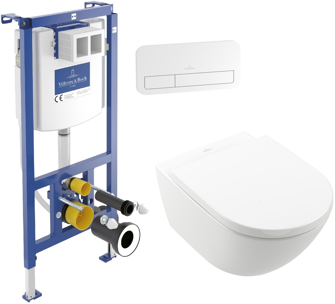 Set set vas și capac Villeroy & Boch Subway 3.0 4670TSR1, cadru încastrat Villeroy & Boch ViConnect 92242700, 92249068