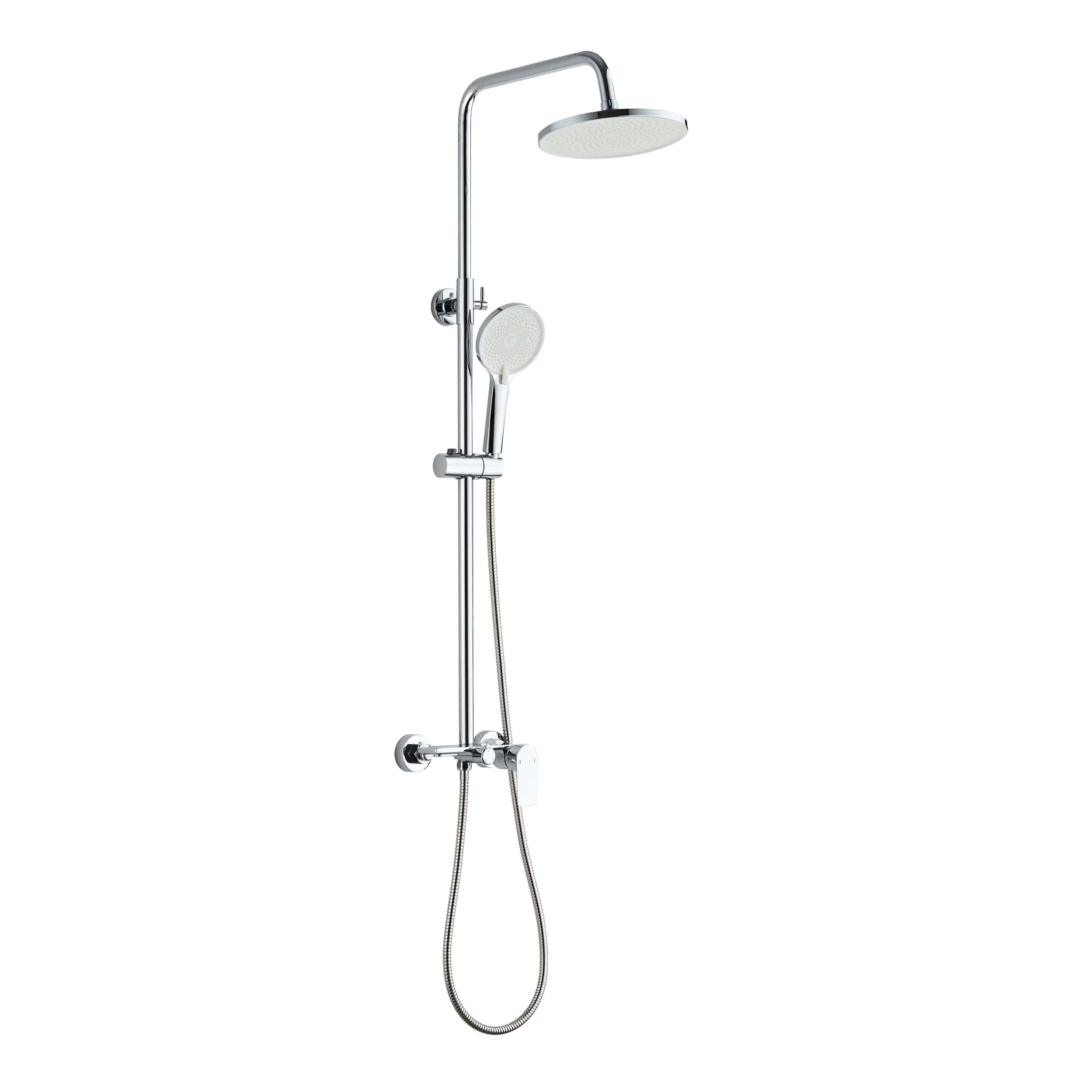 Invena Rikia set de duș perete cu duș de ploaie crom AU-24-B01