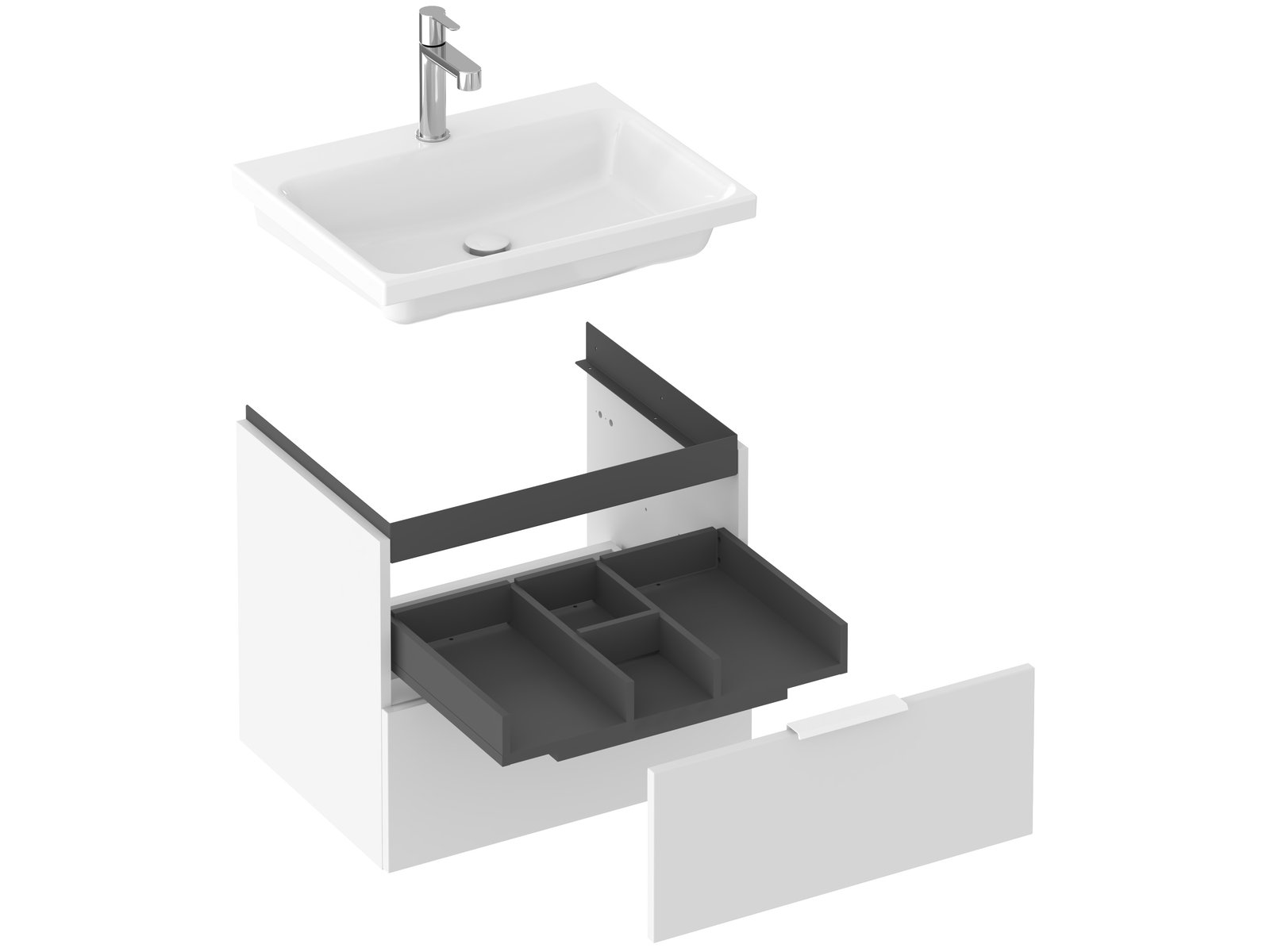 Ravak Comfort dulap 60x46x50 cm sub chiuveta pe perete alb X000001818