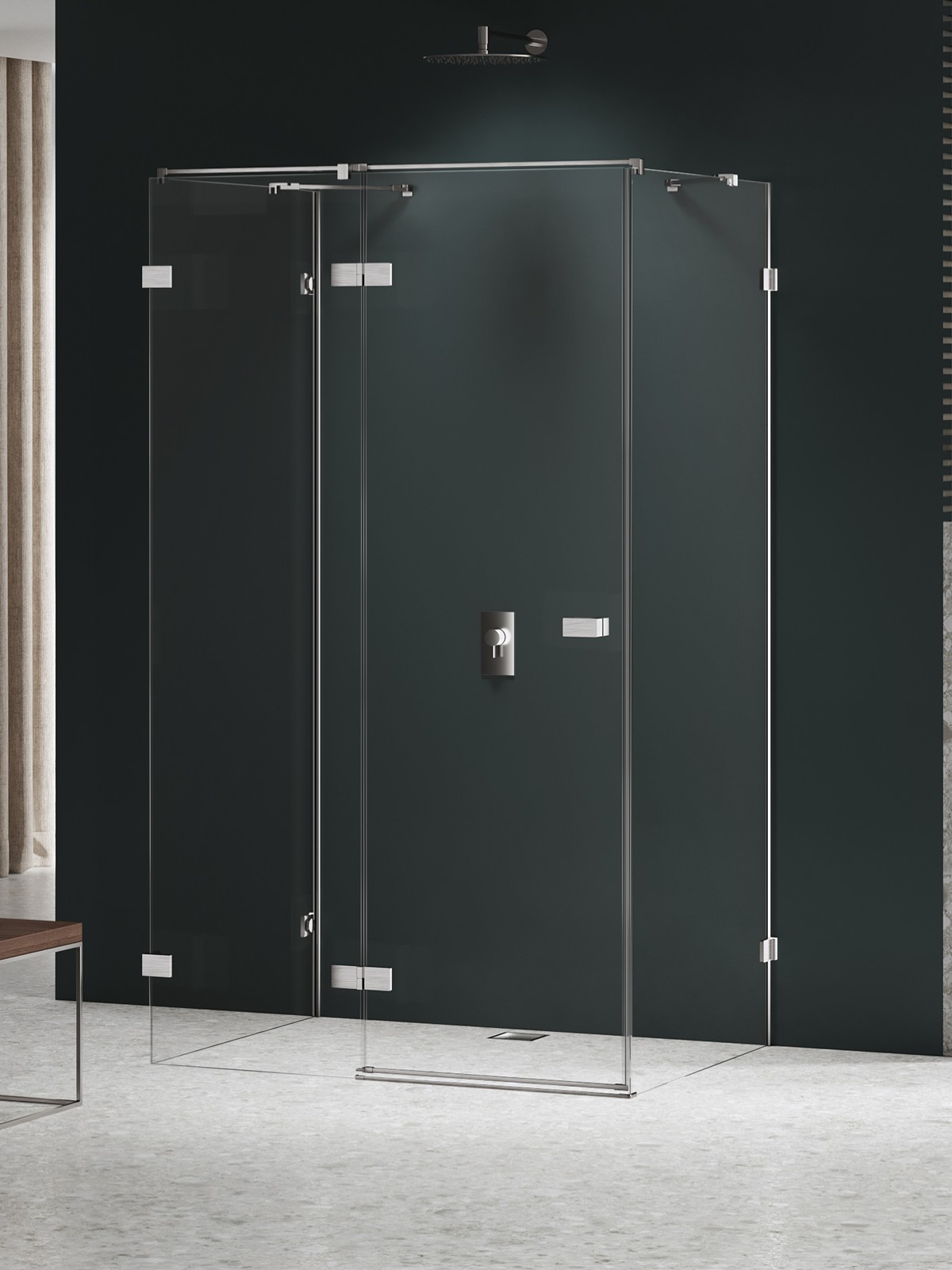 New Trendy Avexa Nickel Brushed cabină de duș 90x90 cm pătrat periat/sticlă transparentă EXK-8572