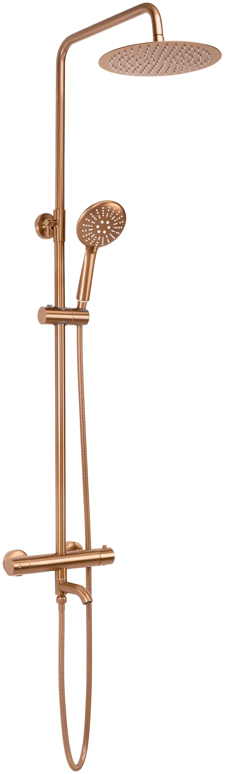 Rea Lungo set cadă și duș perete cu termostat cu duș de ploaie cupru REA-P8807